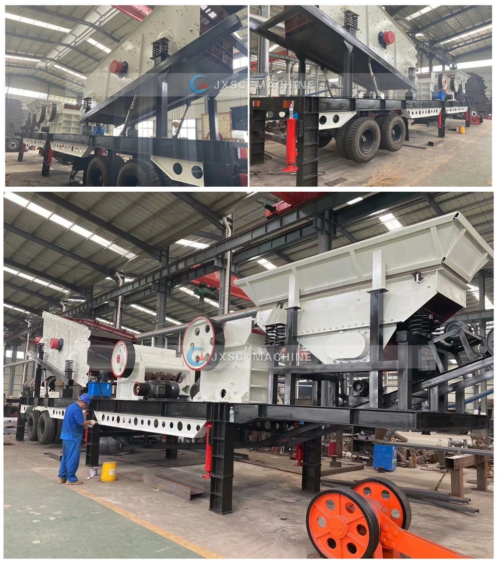 50-100tph Mobile Stone Crushing Machinery Production Rock Limestone Coal Granite Gold Nickel Ore Jaw Crusher Machine Price